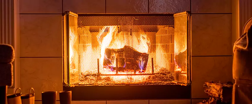 Mendota Hearth Landscape Fireplace Installation in Newton, Massachusetts