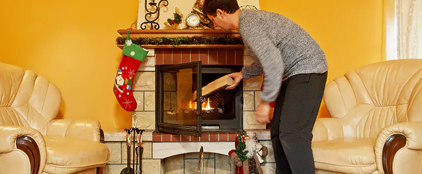 Rusted Metal Fireplace Restoration in Newton, Massachusetts