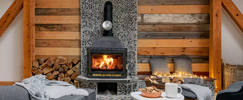 Thelin Hearth Products Direct Vent Gas Stove Fireplace Inspection in Newton, Massachusetts
